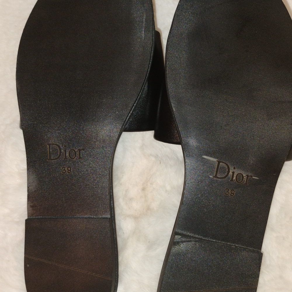 Dior Black Logo Slide Sandals - Picture 4 of 7